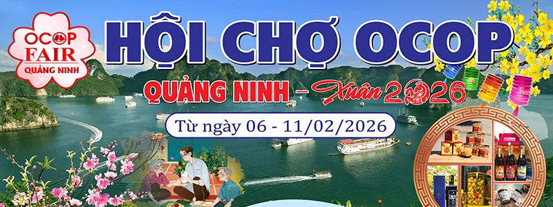 Maket banner hội chợ OCOP Xuân 2026