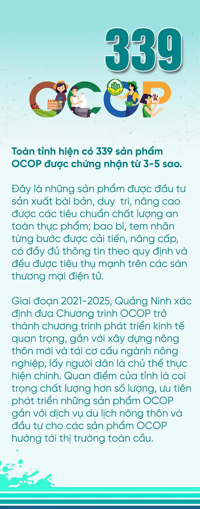 339 - là số sản phẩm OCOP được chứng nhận từ 3-5 sao của tỉnh